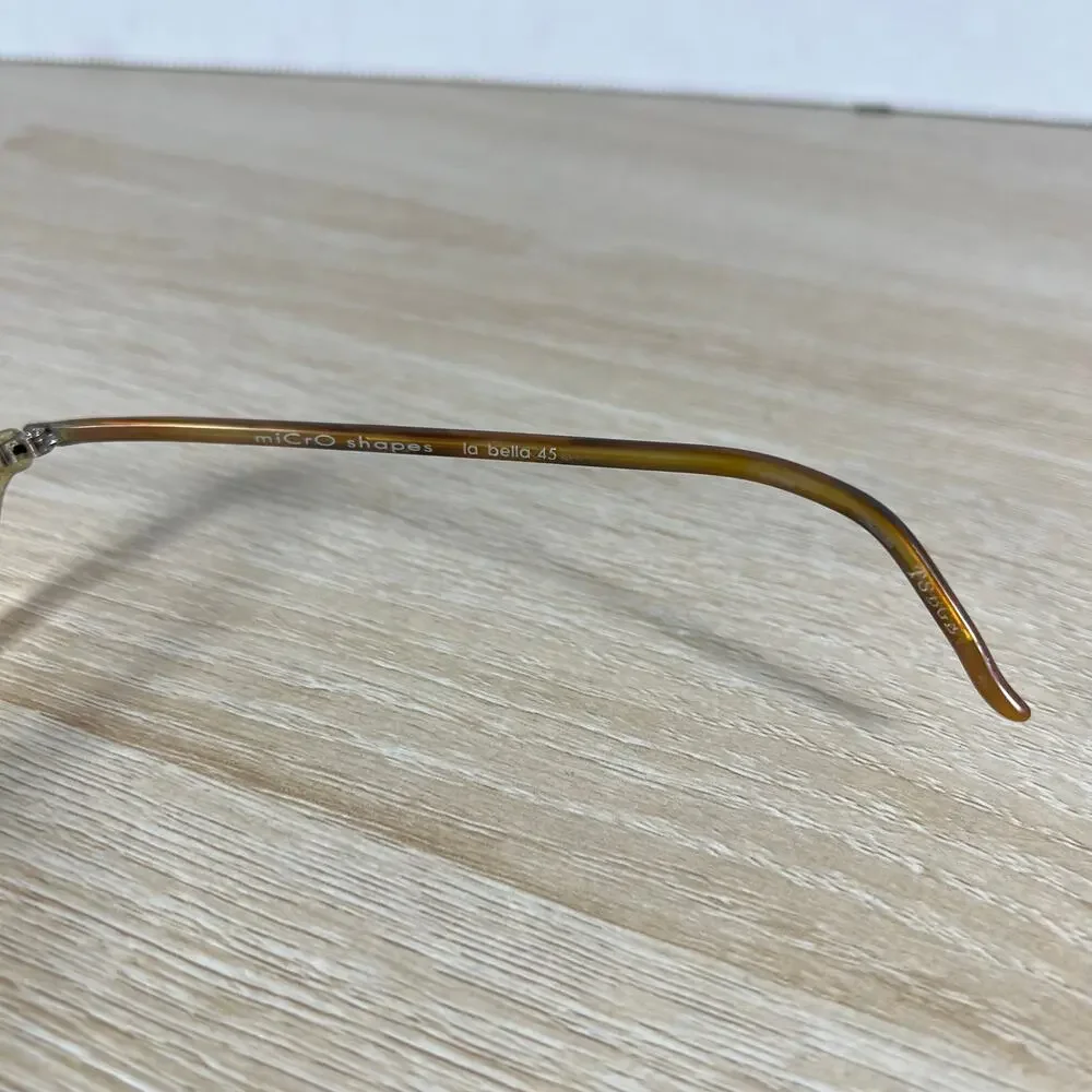 MiCrO shapes la Bella 45 Eyeglasses DAMAGED Brown Frames 45-17-135 Japan